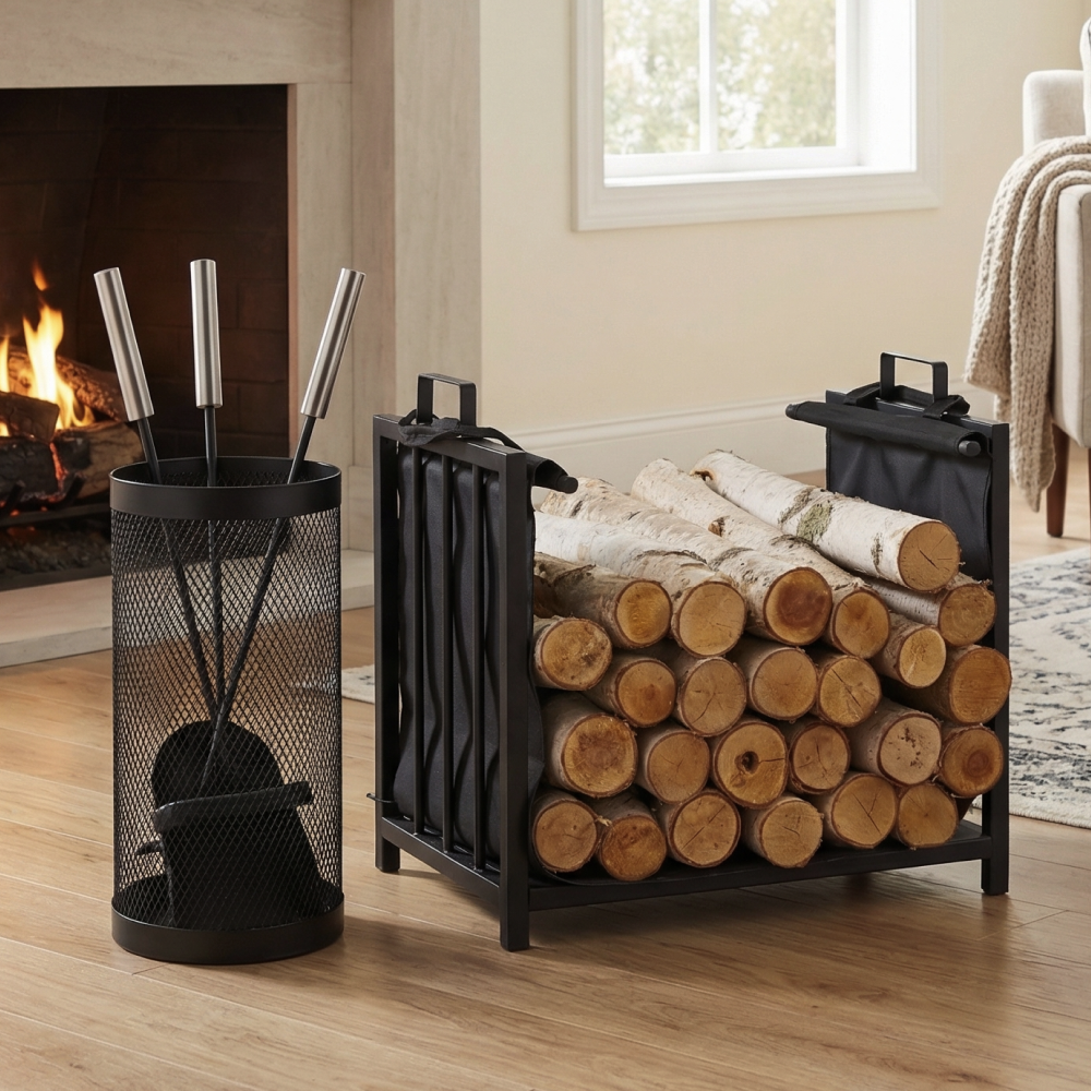 Набор аксессуаров для камина с дровницей(F-11/D-22)