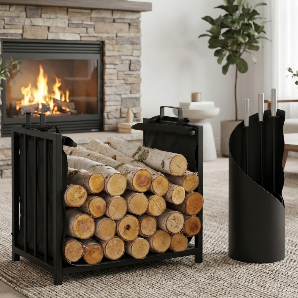 Набор аксессуаров для камина с дровницей (S-42/D-22)