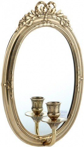 Зеркало в прихожую-канделябр для прихожей, спальни, гостиной в цвете платина 00624(белая латунь)