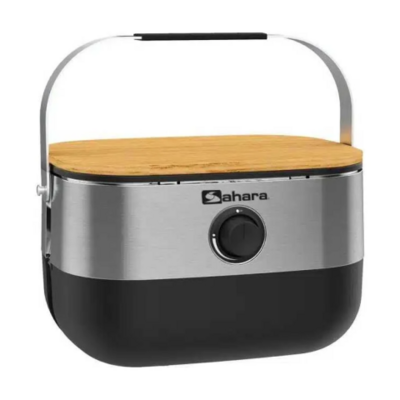 Портативный газовый мини гриль-барбекю Sahara Cream Mini BBQ серебро