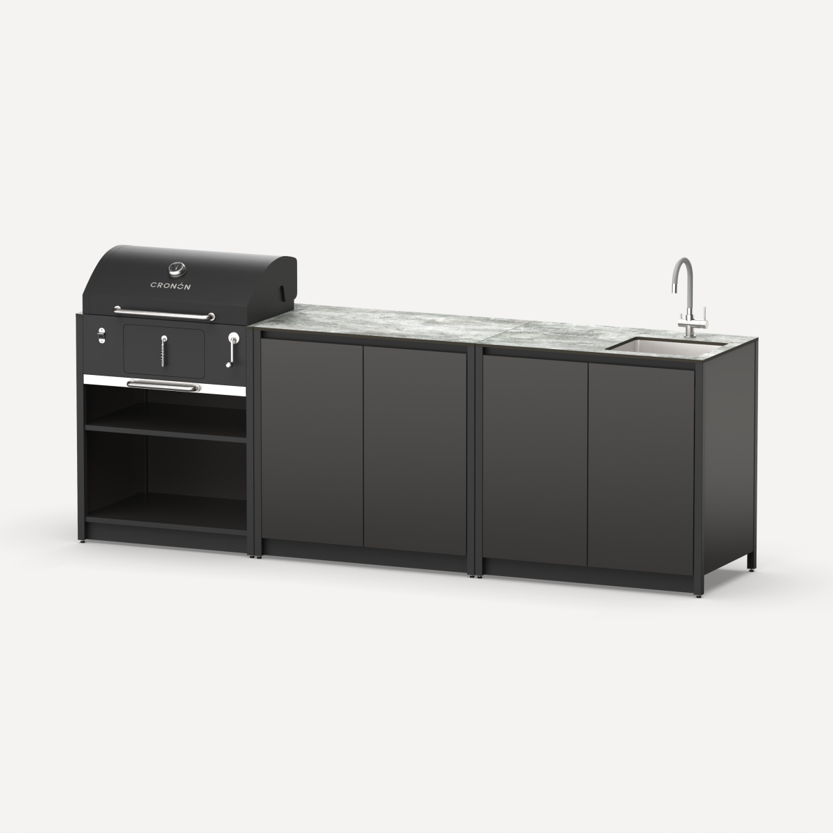Мангальный комплекс Lounge M-107SB, черный/серый каспий