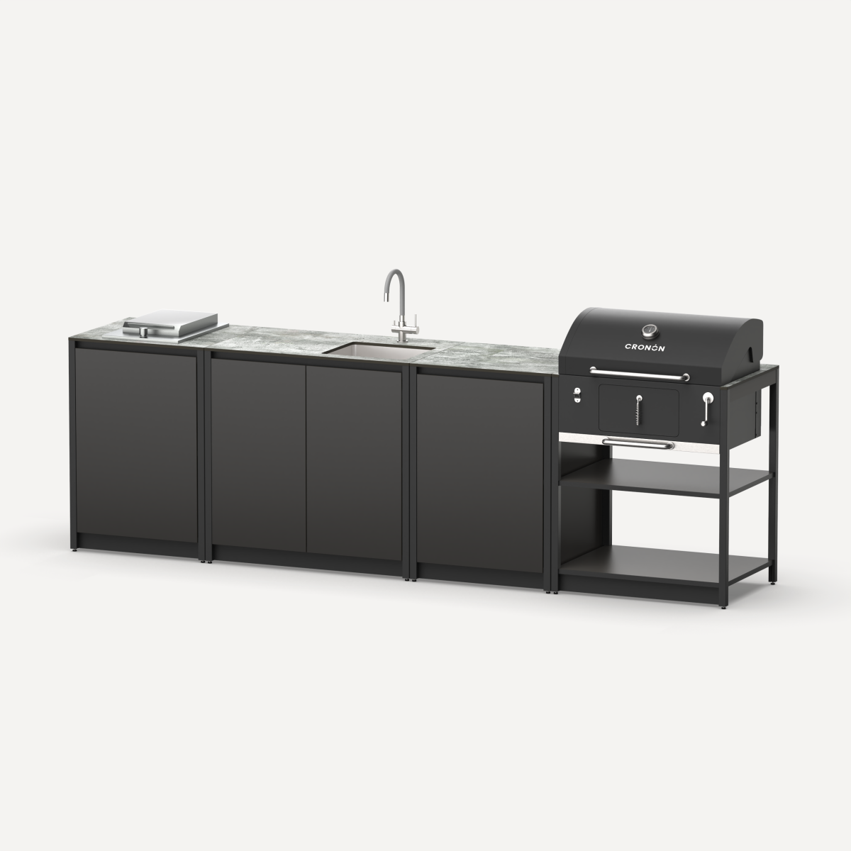 Мангальный комплекс Cronon Lounge M-108SBP, 2,89 м, серый каспий