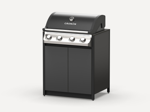 Газовый гриль Lounge D-06G, 79 см, черный/черный мрамор