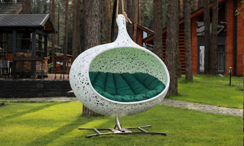 Базальтовое подвесное кресло Bios Hide Bianco - 3