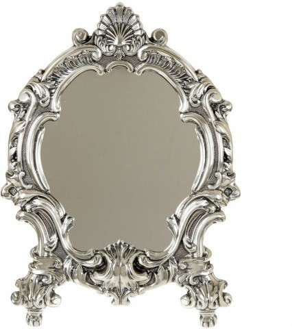 Зеркало гостиной, ванной, прихожей в цвете серебро141149 (белая латунь с патиной)