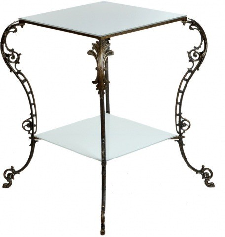 Столик со стеклянной столешницей (белая) 131908