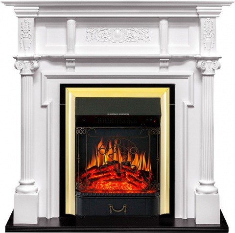 Royal Flame Каминокомплект Oxford - Белый с очагом Majestic FX Brass