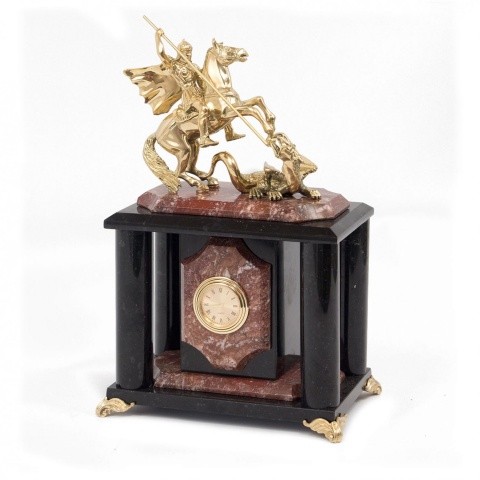 Часы "Георгий Победоносец" бронза, камень креноид 006657 
