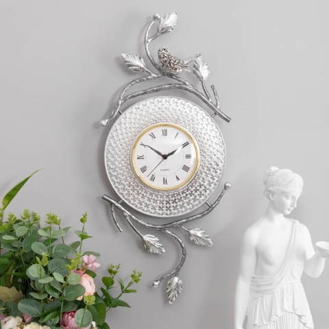  Интерьерные настенные часы в гостиную классические, оригинальные Терра Флер Сильвер