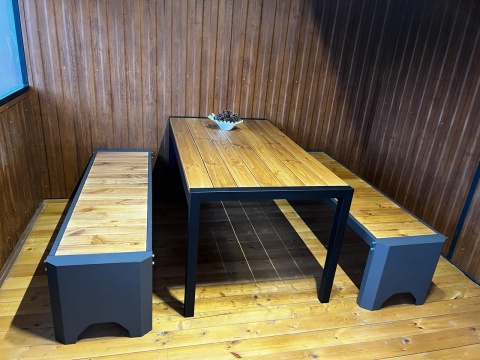 Садовый комплект 76: стол и скамьи 